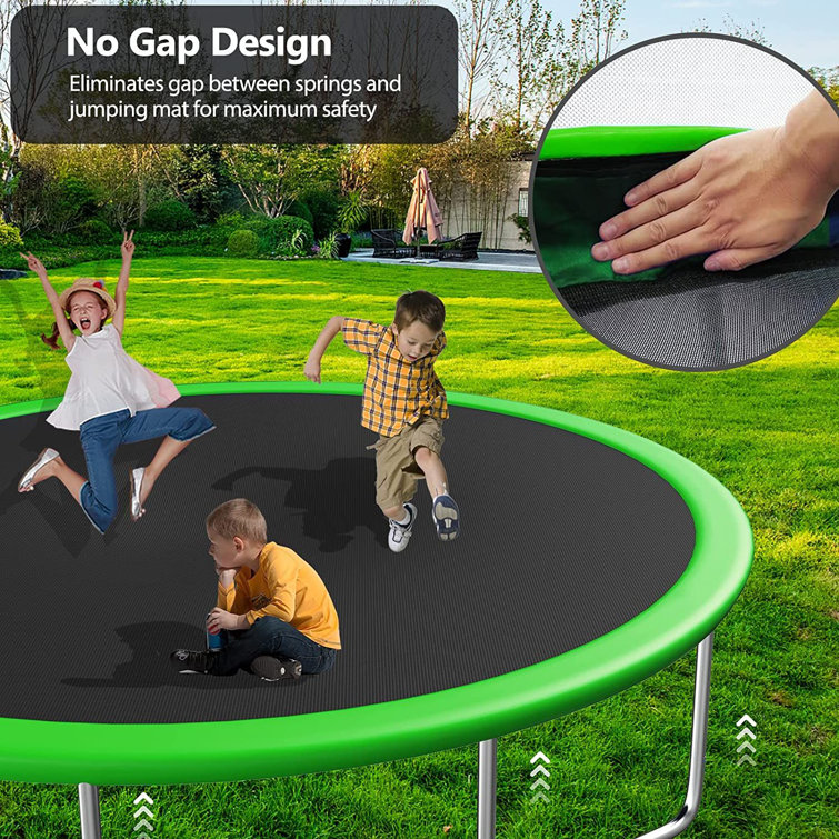 Trampoline with basketball shop hoop and slide